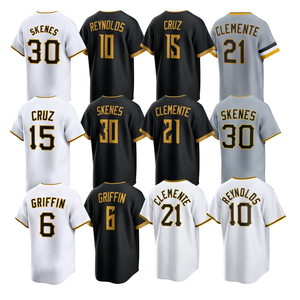 Camiseta de Béisbol Americana Cosida City Connect 2026, 21 <span class=keywords><strong>Roberto</strong></span> Clemente, 30 Paul Skenes, 6 Konnor Griffin, 15 Cruz, 10 Reynolds - Product Image 1