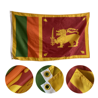 Drapeau du Sri Lanka en polyester 100D, bannière sri-lankaise avec deux œillets métalliques, couleurs vives, 3' x 5' pieds - 150x90 CM
