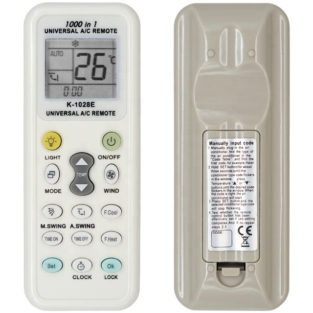 1000 in 1 Universal A/c Ac Remote Control K-1028E With LCD and Light for Night Convenient Use Low Power Consumption