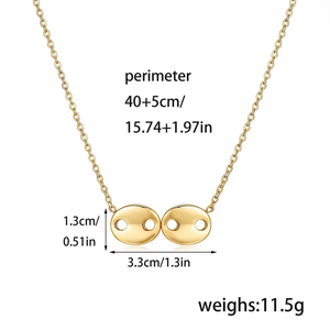 Collar de Moda Chapado en Oro de 18K con Colgante Geométrico de Nariz de Cerdo, Diseño de Acero Inoxidable 304 con Baño Electrolítico al Vacío - Product Image 5