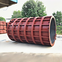 Coffrage cylindrique en acier haute résistance personnalisable et réutilisable, panneau de coffrage réglable en taille, facilement assemblable