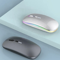 Mouse Wireless Kantor 2.4g BT RGB Grosir dengan Layar Baterai, Mode Ganda Optik Ergonomis, Dapat Diisi Ulang untuk Laptop