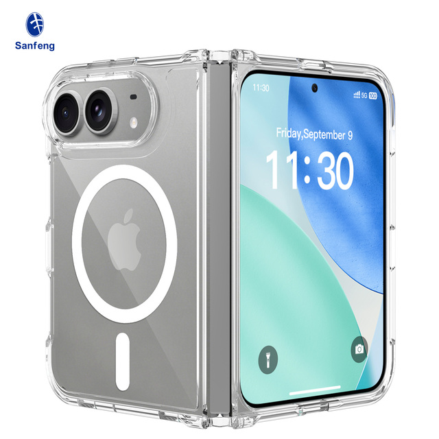 For iPhone 18 Fold Crystal Clear Magnetic Shockproof Mobile Phone Case with Anti-Scratch Back Cover New Foldable Smartphone Case