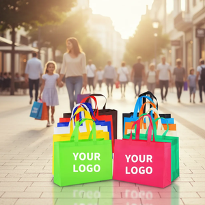 Bolsas Personalizadas de Estilo Clásico, No Tejidas, con Logotipos, Impresión <span class=keywords><strong>Digital</strong></span>, Colores Mezclados, Embalaje Reforzado para Llevar Zapatos y Compras - Product Image 3