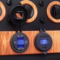 Soket Charger Mobil USB Quick Charge 3.0 dengan Voltmeter Layar Digital dan Saklar ON-OFF untuk Sepeda Motor