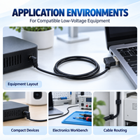 Câble USB A vers DC à angle droit, double connecteur mâle à 90 degrés, gaine en PVC noir, longueur personnalisée, adaptateur OEM, câble d'alimentation DC 5,5x2,1 mm