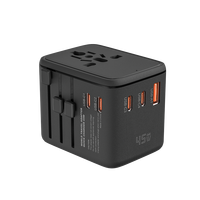 Adaptor Universal pengisi daya perjalanan 3AC Gan 70W terbaru Multi steker Adaptor perjalanan internasional dengan 1 USB dan 4 Tipe C