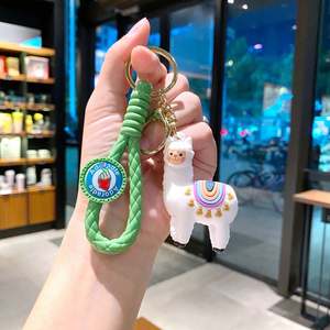 Llavero de PVC con diseño creativo de alpaca, serigrafiado, para coche, anime, dibujos animados, bonito, para amantes, colgante para bolso, pequeño regalo - Product Image 3