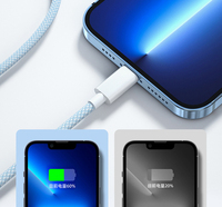 Kabel USB Tipe C nilon kepang, 1m 60w untuk iphone 15 16 Plus Pro Max PD Tipe c pengisi daya Data Usb c nilon kepang