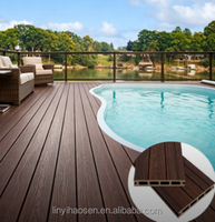 Planches de terrasse WPC co-extrudées contemporaines antidérapantes et imperméables pour extérieur, sur mesure, OEM ODM, pour villas et piscines