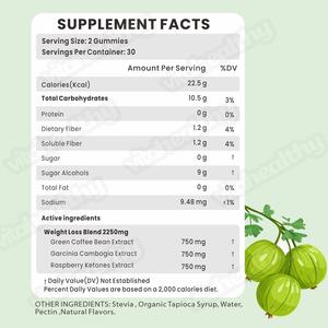 Vitahealthy OEM/ODM Fornitura di <span class=keywords><strong>Prodotti</strong></span> Naturali <span class=keywords><strong>per</strong></span> la Salute, 60 Gommose di Garcinia Cambogia <span class=keywords><strong>per</strong></span> la Perdita di Peso - Product Image 2
