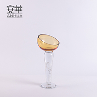 Ensemble de décorations en verre faites à la main Art Déco, ambre et transparent, décorations hautes pour centre de table