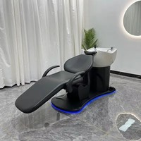 Lit de shampooing réglable de luxe de chaise de lavage de cheveux de massage électrique entièrement automatique d'appui-tête de style moderne pour le coiffeur