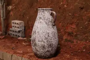 Vaso de cerâmica artesanal rústico, jarrones de cerâmica da antiguidade e nórdica da terra, decoração ao ar livre, vaso de cerâmica