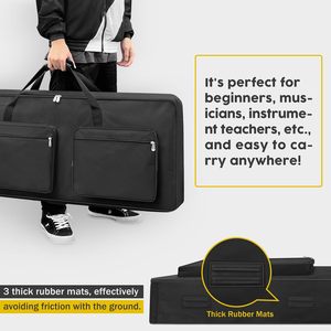 Free sample <b>Key</b> Keyboard Case Keyboard Piano Gig <b>Bag</b> Portable 600D Oxford Cloth 12mm/0.5inch Thick Padded Case with Side - Product Image 2