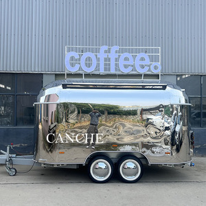 High Quality and Low Price Stainless Steel Mobile Concession Hamburger pizza Caravan Food Truck Trailer For Sale - Product Image 1