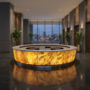 แผ่นหินวีเนียร์โปร่งแสงสีเงินเงา ดีไซน์ทันสมัยจาก Flatstone Designs ผิวสะท้อนแสง สำหรับตกแต่งผนังภายในห้องโถง - Product Image 1