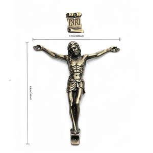 Mecrt Crucifijo de Aleación de Zinc con Figura de Corpus de Jesús, Estilo Católico Vintage Antiguo, Bronce, con INRI, para Adorno de Cruz <span class=keywords><strong>DIY</strong></span>, Venta al por Mayor - Product Image 3