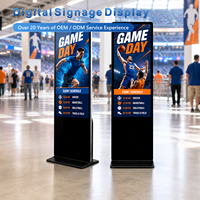Affichage numérique LCD tactile d'intérieur OEM/ODM 32/43/55/65 pouces avec CMS intégré pour texte, animation et graphiques, sur pied