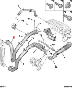 Tuyau d'intercooler d'origine pour <span class=keywords><strong>Peugeot</strong></span> 3008 <span class=keywords><strong>308</strong></span> 508 1.2T <span class=keywords><strong>2022</strong></span> État neuf OE 9820100780 - Product Image 2