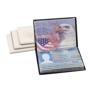 Bolsa de Pasaporte Multifuncional de Cuero Blanco, Porta Tarjetas, Funda Protectora para Viajes al Extranjero, Elegante Porta Documentos y Certificados - Product Image 1