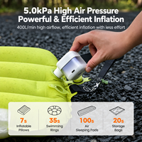 Mini pompe à air électrique rechargeable, gonfleur et aspirateur portable avec lumière LED pour matelas de camping et sacs de rangement