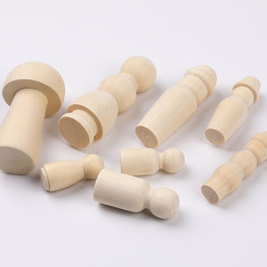 Juego de marionetas de madera, 42 piezas, color natural, juguete pintado DIY, adorno para manualidades infantiles - Product Image 4
