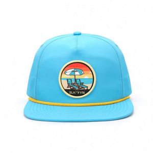 Custom Logo High Quality 5 Panel Quick Dry Flat Brim Caps Sublimated Printing <b>Patch</b> Rope Snapback Hat - Product Image 3