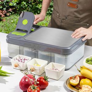 Multi-Functional Manual Plastic Stainless Steel Sustainable <b>Vegetable</b> Cutter Blades Kitchen Household Salad Dicer <b>Shredder</b> Hand - Product Image 5