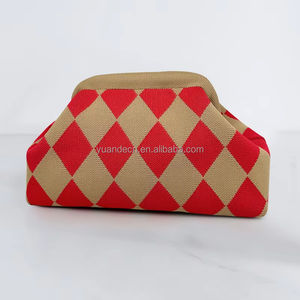 Pochette à rayures colorées pour femmes, sac à main décontracté, tricoté en 3D, petite trousse de maquillage, sac à main tricoté pour femmes - Product Image 3