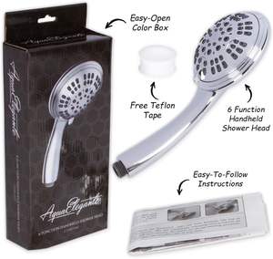 หัวฝักบัวแรงดันสูงเอบีเอสโครเมี่ยมทนทานต่อการไหลของน้ำช่วยประหยัดเงินติดตั้งง่ายสำหรับก๊อกน้ำในห้องน้ำทันที - Product Image 5