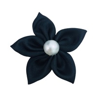 Fleur en satin à cinq pétales de 6 cm, accessoire DIY, garniture de vêtement faite à la main, embellissement floral pour chaussures et chapeaux, broche de mode