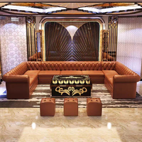 Karaoké Discothèque Canapé et Table Chesterfield Cuir Synthétique Bouton Tufté Canapé