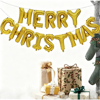 Ballons de Noël en forme de lettres de 16 pouces, bannière gonflable, décorations de fête de Noël, fournitures, Joyeux Noël, ballon en feuille d'aluminium
