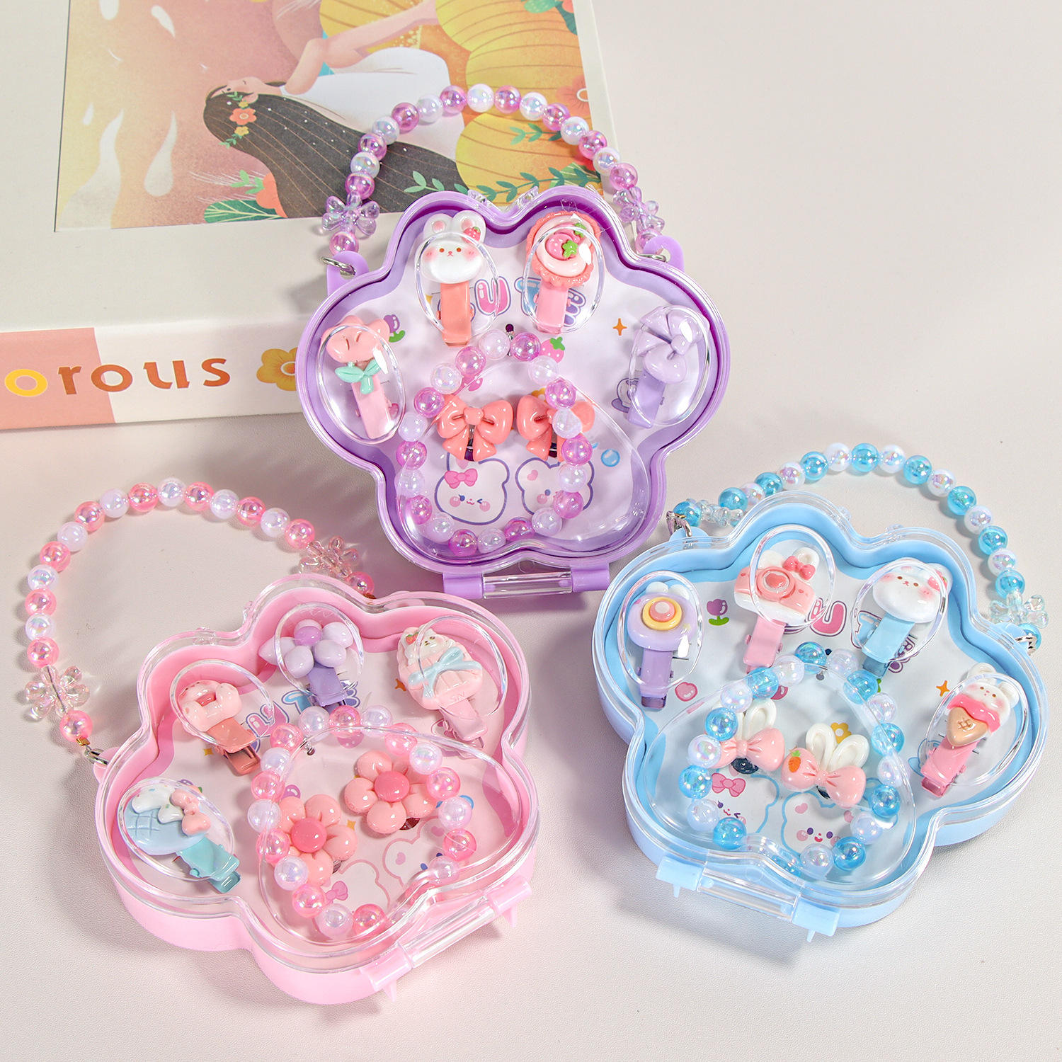 Cat Claw Duckbill Clip Bracelet Ring Set 1 Box