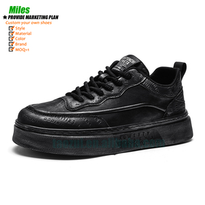 Chaussures décontractées pour hommes en cuir véritable, basses, avec logo personnalisé, design de marque dernier cri, baskets tendance - Product Image 2