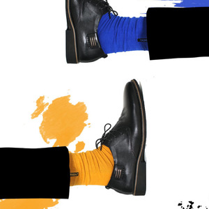 Chaussettes pour hommes avec étiquette tissée 7 jours de la semaine, chaussettes en coton unies pour affaires, chaussettes habillées quotidiennes, personnalisation OEM, vente en gros - Product Image 3