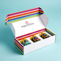 Boîte d'emballage rectangulaire en carton ondulé écologique, recyclable et biodégradable, personnalisée, pour le sucre et les bonbons, avec insert pour cadeaux