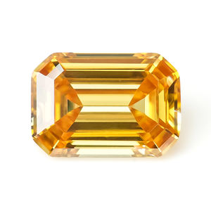 Moissanita de Corte Esmeralda con Certificado GRA, Color Oro, VVS, 1ct, Gema de Moissanita Suelta - Product Image 4