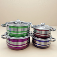 Ensemble de 4 casseroles en acier inoxydable pour induction, avec couvercles, casseroles et marmites durables pour la maison et les restaurants
