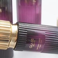 Bouteille en verre personnalisée avec logo estampé à chaud, dégradé de couleurs, rayures, pour emballage de cosmétiques : lotion, sérum, crème pour les yeux et le visage