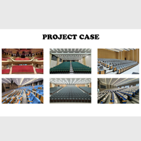 Chaises d'auditorium personnalisables en tissu plastique rembourré avec tablette d'écriture dissimulée, porte-gobelet et accoudoirs en bois pour théâtre et église