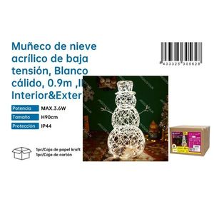 Muñeco de Nieve Acrílico con Luces LED, Decoración Navideña para Interiores de 7 Pulgadas o Más, Marca SUNING - Product Image 3