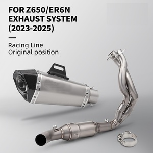 Sistema de Escape Completo para Moto, Silenciador de Fibra de Carbono, DB Killer, Tubo de Enlace Delantero Medio para ER6N <span class=keywords><strong>ER6F</strong></span> Versys <span class=keywords><strong>650</strong></span> Z650 Ninja <span class=keywords><strong>650</strong></span> - Product Image 3