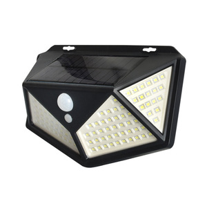 <span class=keywords><strong>Lampe</strong></span> de jardin extérieure à énergie <span class=keywords><strong>solaire</strong></span>, <span class=keywords><strong>lampe</strong></span> murale à détection humaine, 100 LED, éclairage mural rechargeable à quatre côtés pour la maison - Product Image 5