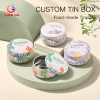 Boîte en étain ronde de petite taille OEM, recyclable, écologique, pour parfum solide/menthe/baume à lèvres/bougie/bonbons, boîtes cosmétiques personnalisées