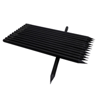 Lmetjh — crayon en bois noir de forme ronde avec gomme, Art et Logo personnalisé
