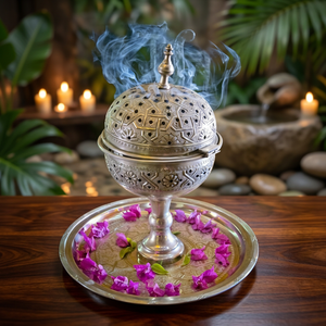 Antique Metal Arabic Incense Burner <b>Moroccan</b> Bakhoor Burner Metal Frankincense Oud Censer Bowl Vintage Home <b>Decor</b> Decorative - Product Image 3