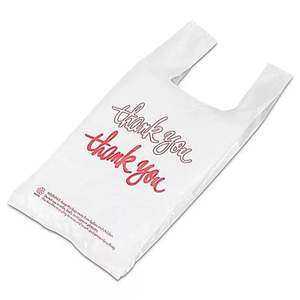 Sac de courses en plastique durable de haute qualité, imprimé sur mesure, type gilet, avec poignée, pour supermarché et épicerie - Product Image 1