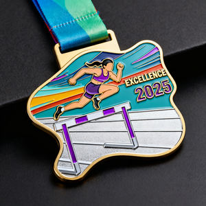 Produce medaglia premio Logo personalizzato con nastro oro argento bronzo onore maratona in metallo medaglie sportive partita <span class=keywords><strong>di</strong></span> basket - Product Image 3